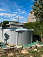 Bestway hydrium zwembad met stalen wand en toebehoren., Tuin en Terras, Zwembaden, Gebruikt, Rond, 300 cm of meer, Opzetzwembad