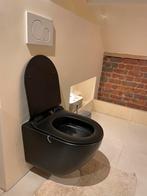 Hangtoilet zwart (Lavinno) met klep, Doe-het-zelf en Bouw, Sanitair, Ophalen of Verzenden, Nieuw
