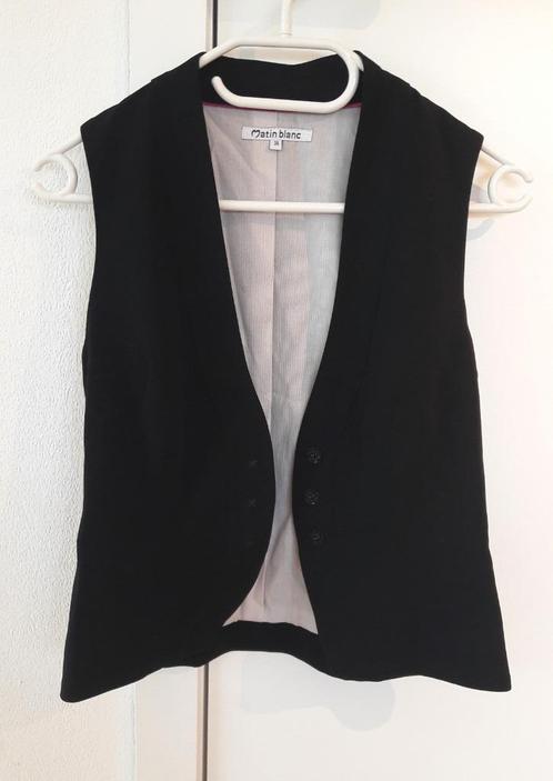 Gilet noir sans manches Matin blanc, t.36, Kleding | Dames, Bodywarmers, Gedragen, Maat 36 (S), Zwart, Ophalen of Verzenden