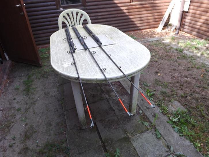 3 boothengels 265 HANDMADE van A . WATTELLE, Watersport en Boten, Hengelsport | Zeevissen, Gebruikt, Werphengel, Ophalen