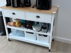 Keukentrolley NAVARINO Hout Wit, Huis en Inrichting, Ophalen, Gebruikt, 100 tot 150 cm, Wit