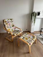 Poang Ikea zetel/fauteul met voetenbank, Huis en Inrichting, Ophalen, Zo goed als nieuw