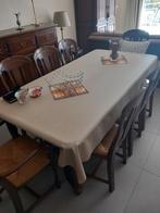 Tafel + 8 stoelen, Ophalen, Riet of Rotan, Bruin, Klassiek