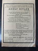 Satirisch bidprentje Adolf Hitler. WO2 Nederland., Verzamelen, Militaria | Tweede Wereldoorlog, Ophalen of Verzenden, Overige soorten