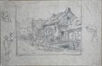 Jean-Baptiste Madou potloodtekening "Watermolen, Werkers-en, Ophalen