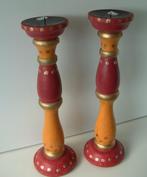 HOUTEN KANDELAAR STOMPKAARSEN 40 cm 2 STUKS NIEUW, Ophalen of Verzenden, Nieuw
