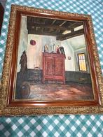 Peinture religieuse ancienne avec cadre doré., Antiquités & Art, Enlèvement