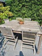 Tuintafel 140x140 real teak, Tuin en Terras, Ophalen, Gebruikt