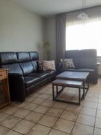 Lederen salon, merk record,donker bruin, Huis en Inrichting, Ophalen