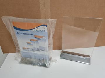 15x Tafel standaard kaarthouder A4 rvs voet  Nieuw  beschikbaar voor biedingen