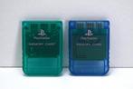 PS1 2 cartes mémoire originales SONY vert + bleu SCPH-1020, Comme neuf, Carte mémoire, Enlèvement ou Envoi, PlayStation 2