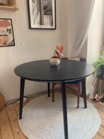 Table ronde noire solide, Huis en Inrichting, Ophalen, Zo goed als nieuw, Vier personen, Rond