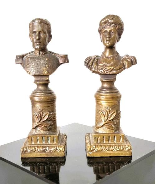 Bronzen borstbeelden - Koningshuis Belgie, Verzamelen, Koningshuis en Royalty, Zo goed als nieuw, Ophalen of Verzenden