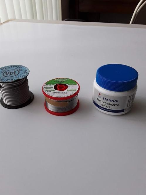Soldeertin Stannol lot + Fiitingspasta 3 stuks nieuw, Doe-het-zelf en Bouw, Elektriciteit en Kabels, Nieuw, Kabel of Snoer, Ophalen of Verzenden