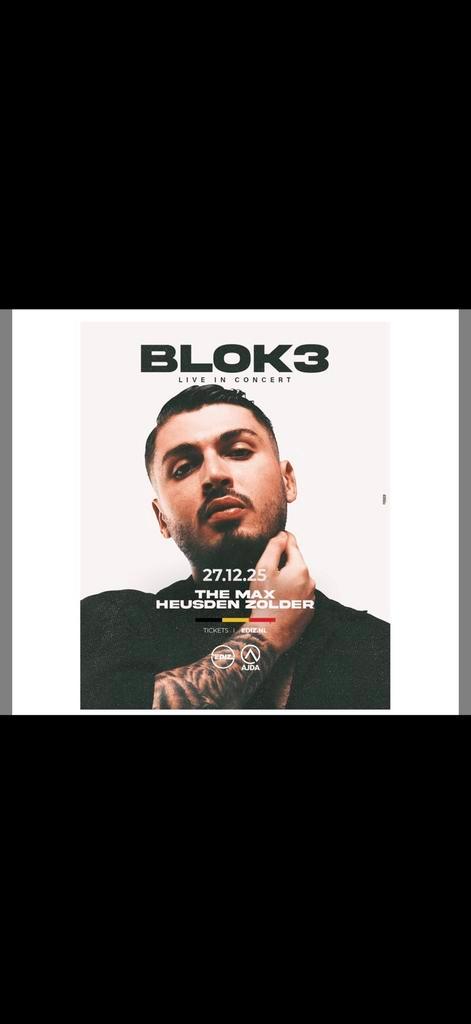 Concert de Blok3 à The Max Heusden Zolder le 25 janvier 2025, Tickets en Kaartjes, Concerten | Pop, Twee personen, Januari