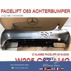 W205 C63 AMG FACELIFT ACHTERBUMPER + DIFFUSER ZWART ORIGINEE, Bumper, Achter