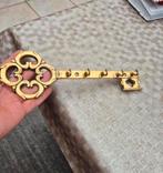 Vintage koperen sleutelvormige sleutelhanger met 5 haakjes, Ophalen of Verzenden