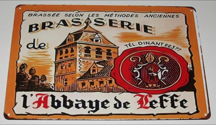 LEFFE : Metalen Bord Leffe Abdijbier - Brasserie de Leffe, Verzamelen, Biermerken, Nieuw, Reclamebord, Plaat of Schild, Leffe