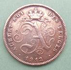 1912 2 centimes FR Albert 1er, Verzenden, Metaal, Losse munt