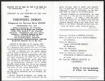 Bidprentje THEOPHIEL DEBOO - OUDSTRIJDER 1914-1918, Ophalen of Verzenden, Bidprentje