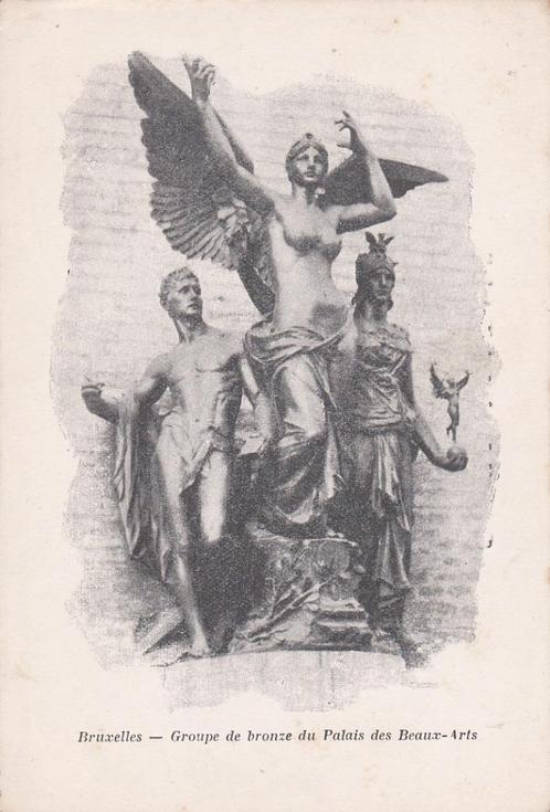 Brussel - Bronzen groep uit het Palais des Beaux-Arts, Verzamelen, Postkaarten | België, Ongelopen, Brussel (Gewest), Voor 1920