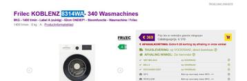 wasmachine frilec 8KG NIEUW IN DE DOOS (ENERGIEKLASSE A) disponible aux enchères