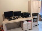 Bureau met kastje op wielen en hoge kast, Ophalen, Gebruikt, Bureau