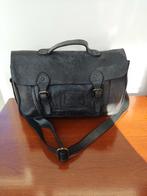 Magnifieke zwarte echte lederen handtas schooltas, Ophalen of Verzenden