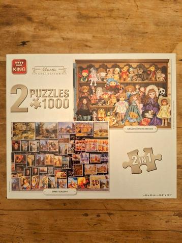 Doos met 2 puzzels van 1000 stukjes  beschikbaar voor biedingen