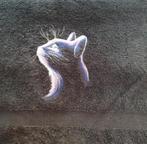 handdoek met kattenkop, Ophalen of Verzenden, Nieuw, Zwart, Handdoek