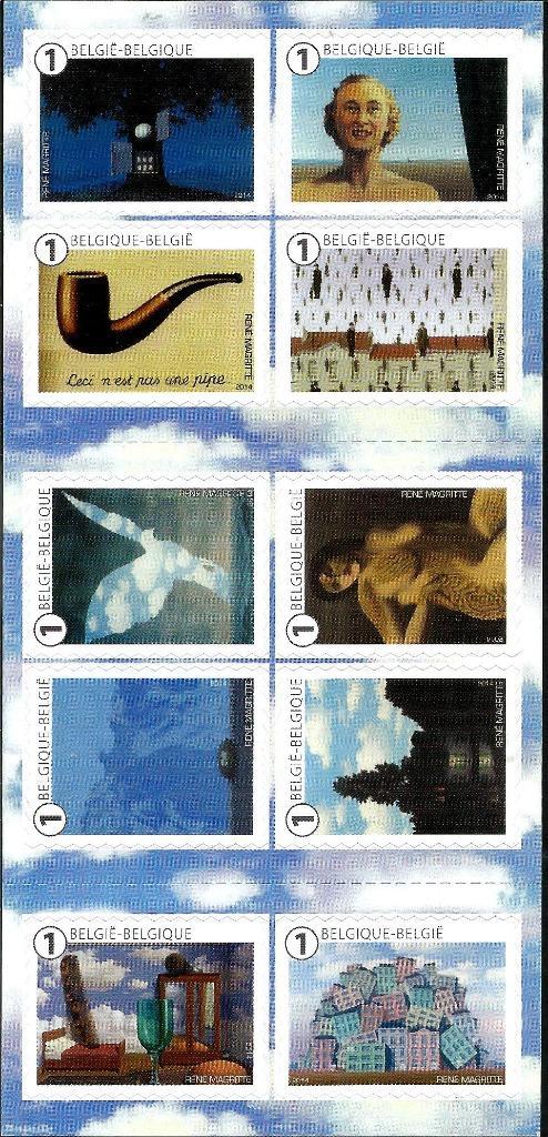 2014 René Magritte OBP B 147**, Timbres & Monnaies, Timbres | Europe | Belgique, Non oblitéré, Gomme originale, Art, Sans timbre