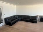 canapé cuir noir, Maison & Meubles, 150 cm ou plus, Quatre personnes ou plus, Comme neuf, Enlèvement