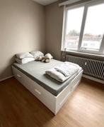 Lit complet - avec tiroirs, Ophalen, Wit, Tweepersoons, 140 cm