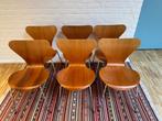 6 x Fritz Hansen vlinderstoel teak? Arne Jacobsen, Huis en Inrichting, Stoelen, Ophalen, Design Klassieker, Gebruikt, Bruin