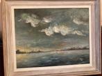 Edward Van Goethem - schilderij met water en wolken, Antiquités & Art, Enlèvement