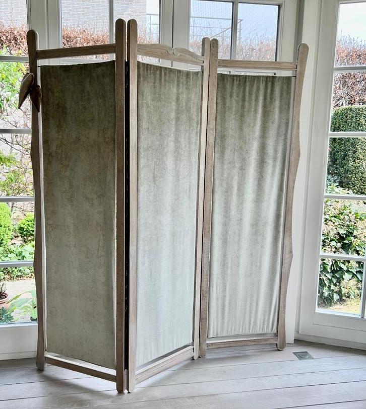 uniek kamerscherm, roomdivider vergrijsd hout eik landelijk, Huis en Inrichting, Woonaccessoires | Kamerschermen, Zo goed als nieuw