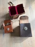 Set van 3 lederen tassen voor fotocamera, Audio, Tv en Foto, Ophalen, Gebruikt, Schoudertas