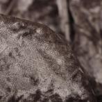 Promo! 6493) 155x100cm Stretch velours crushed fluweel taupe, 120 cm of meer, Nieuw, Ophalen of Verzenden, Polyester