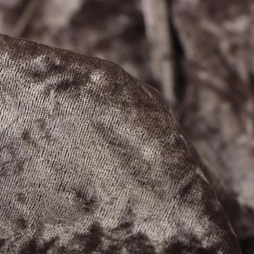 Promo! 6493) 155x100cm Stretch velours crushed fluweel taupe beschikbaar voor biedingen