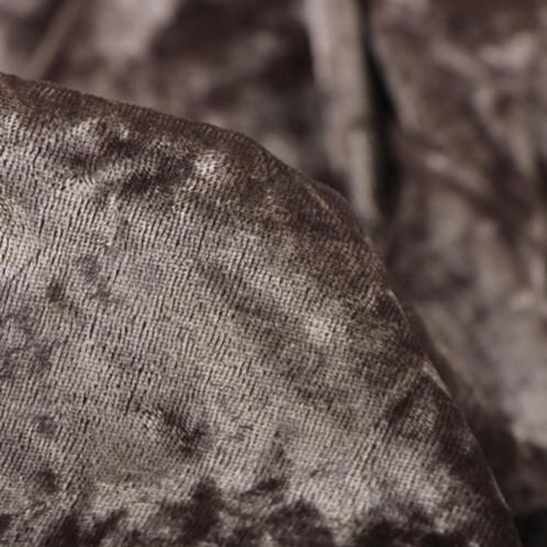 Promo! 6493) 155x100cm Stretch velours crushed fluweel taupe, Hobby en Vrije tijd, Stoffen en Lappen, Nieuw, Polyester, 120 cm of meer
