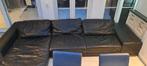 Canapé en cuir noir, Maison & Meubles, Canapés | Salons, 300 cm ou plus, Enlèvement, Banc d'angle, Utilisé