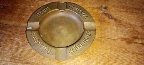 Oud Genever Rubbens metalen tabaksasbak, Verzamelen, Rookartikelen, Aanstekers en Luciferdoosjes, Gebruikt, Overige typen, Ophalen of Verzenden