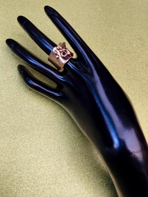 Prachtige bronzen modernistische ring Jytte Borg, Handtassen en Accessoires, Ringen, Zo goed als nieuw, Ophalen of Verzenden