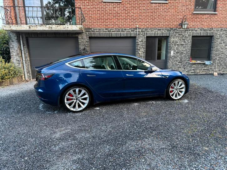 Tesla Model 3 Performance, Auto's, Tesla, Particulier, Model 3, Autonomous Driving, Elektrisch, Automaat, Blauw, Ophalen