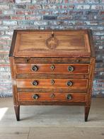 Antieke secretaire, neerklapbaar blad, 3 laden, Antiek en Kunst, Ophalen