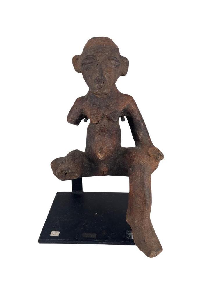 Afrikaans terracottabeeld zittend - Te identificeren, Antiek en Kunst, Antiek | Keramiek en Aardewerk, Ophalen of Verzenden