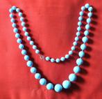 collier de fantaisie (x20052), Handtassen en Accessoires, Kettingen, Ophalen of Verzenden, Zo goed als nieuw, Blauw, Kunststof