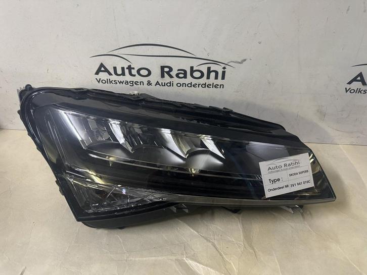 Skoda superb 3 koplamp rechts crystal light 3v1941016C compl, Autos : Pièces & Accessoires, Éclairage, Utilisé, Enlèvement ou Envoi