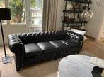 Chesterfield 4 zit zetel zwart leder origineel, Huis en Inrichting, Ophalen, Zo goed als nieuw