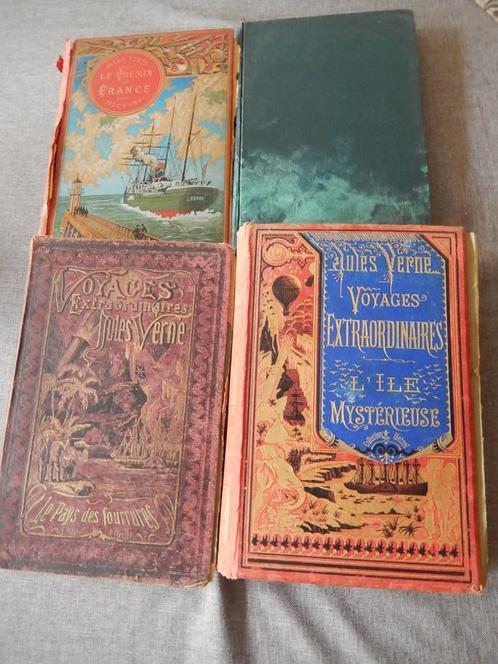 4 éditions originales de Jules Verne ( éditions Hetzel ), Antiquités & Art, Antiquités | Livres & Manuscrits, Enlèvement ou Envoi